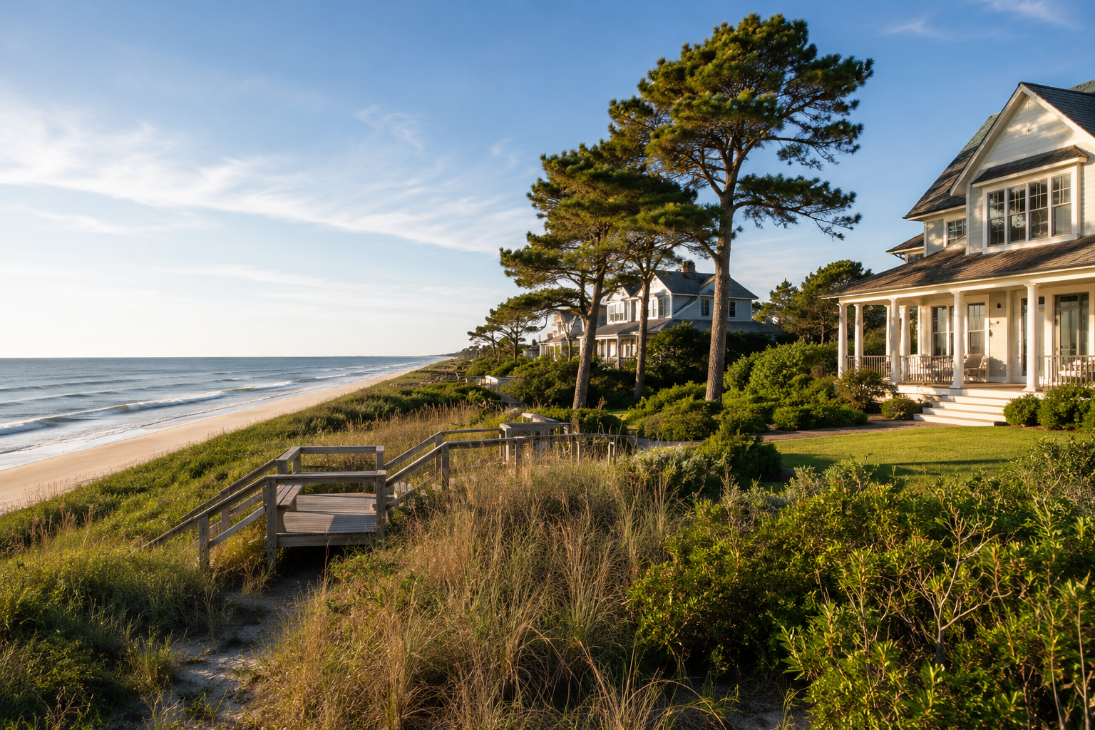 Nags Head NC coastal homes and dunes